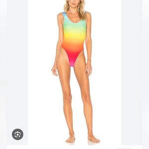 lovers and friends good days one piece in neon ombre swimsuit size small